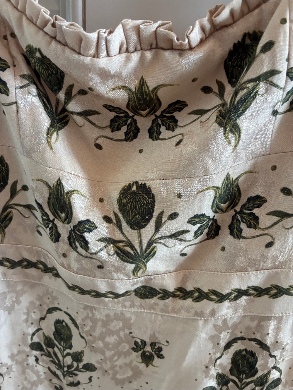 AGUA Aguabendita Women's Cream Floral Sundress with Green Print - Picture 2 of 8